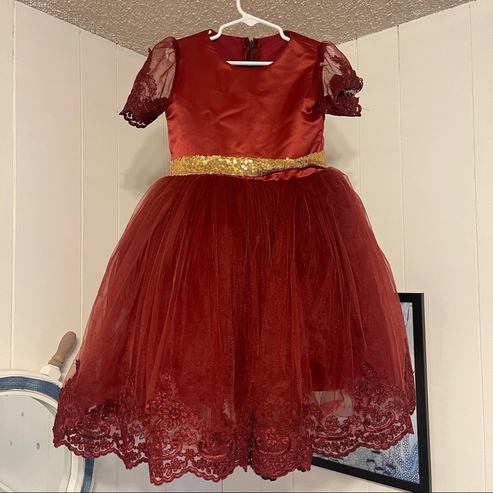 Itty Bitty Toes -  Julia Dress (Burgundy)